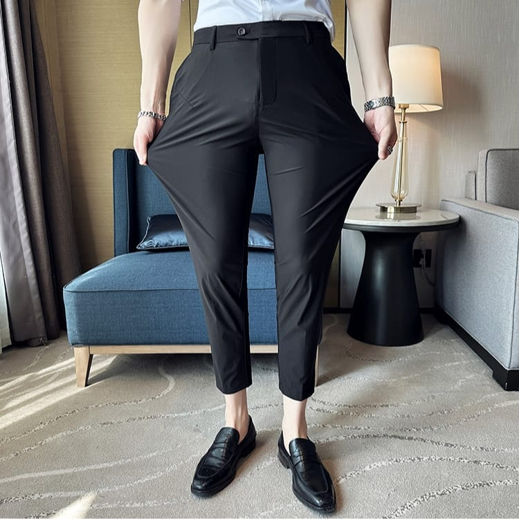 pinkywear - Celana angkle pants pria dewasa hitam celana pria bahan katun elastis