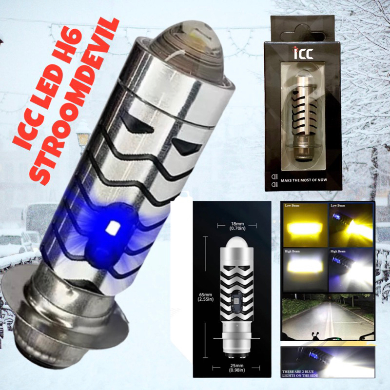 Lampu Led Laser H6 Dekat Kuning Jauh Putih Senja Biru