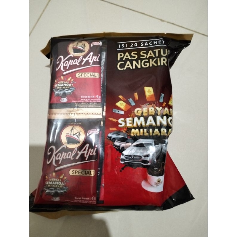 

Kopi Kapal Api 1pack (isi 20 shachet)