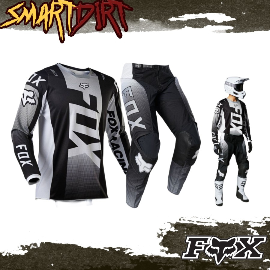 Jersey FOX 180 Oktiv Black White Motocross Jerset FOX 180 Oktiv Ori