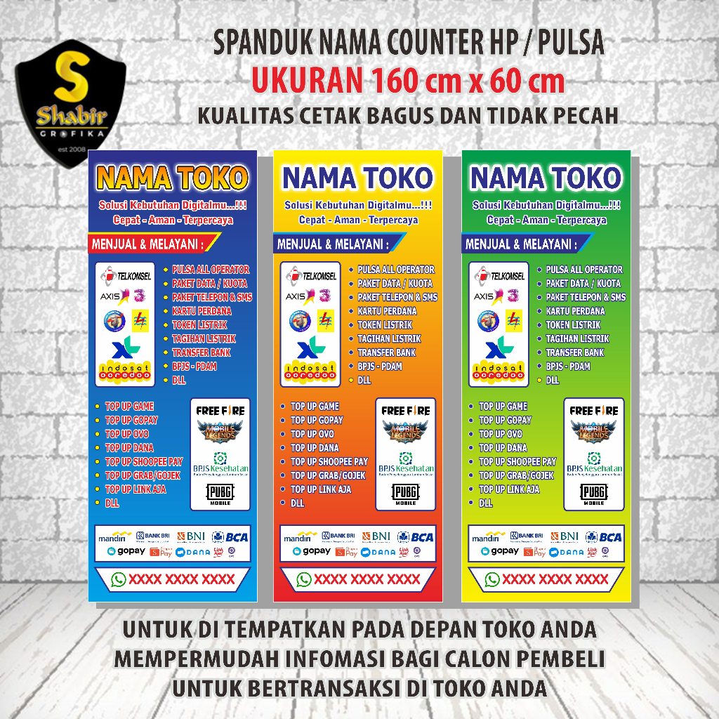 COD SPANDUK KONTER PULSA & PAKET DATA