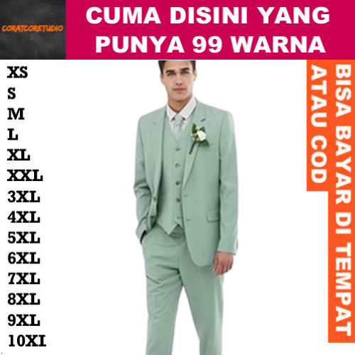99 WARNA Blazer Cowok Jas Pria Rompi Dasi HIJAU WARDAH HIJAU SAGE HIJAU OLIVE PASTEL MUDA CERAH Slim