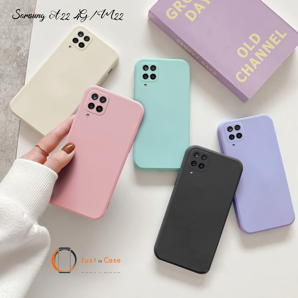 Case Macaron Polos Samsung A22 4G M22 Softcase Warna