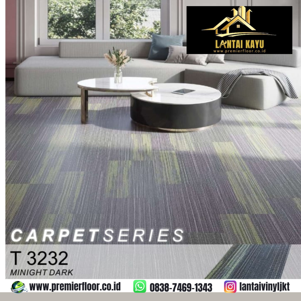 Vinyl Laiv Tile Motif Karpet Tebal 3mm