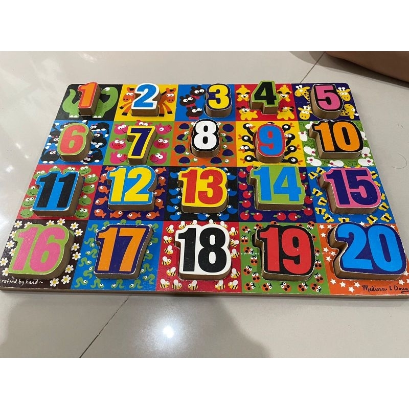 Preloved Melissa n Dough Chunky Puzzle Jumbo Numbers Mainan edukasi