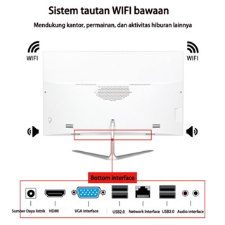 Komputer PC All-in-One Terbaru dengan Prosesor Intel Core i5 Generasi ke-8 8400, RAM 16GB, SSD 1TB, Layar 22/24/27 Inci, Cocok untuk Rumah, Kantor, dan Gaming - Garansi 1 Tahun-1