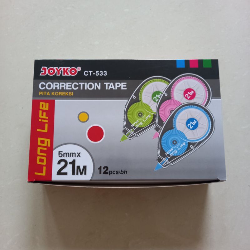 

[ LUSIN ] Correction Tape Tip-X Pita Koreksi Kertas - Joyko CT-533 21M