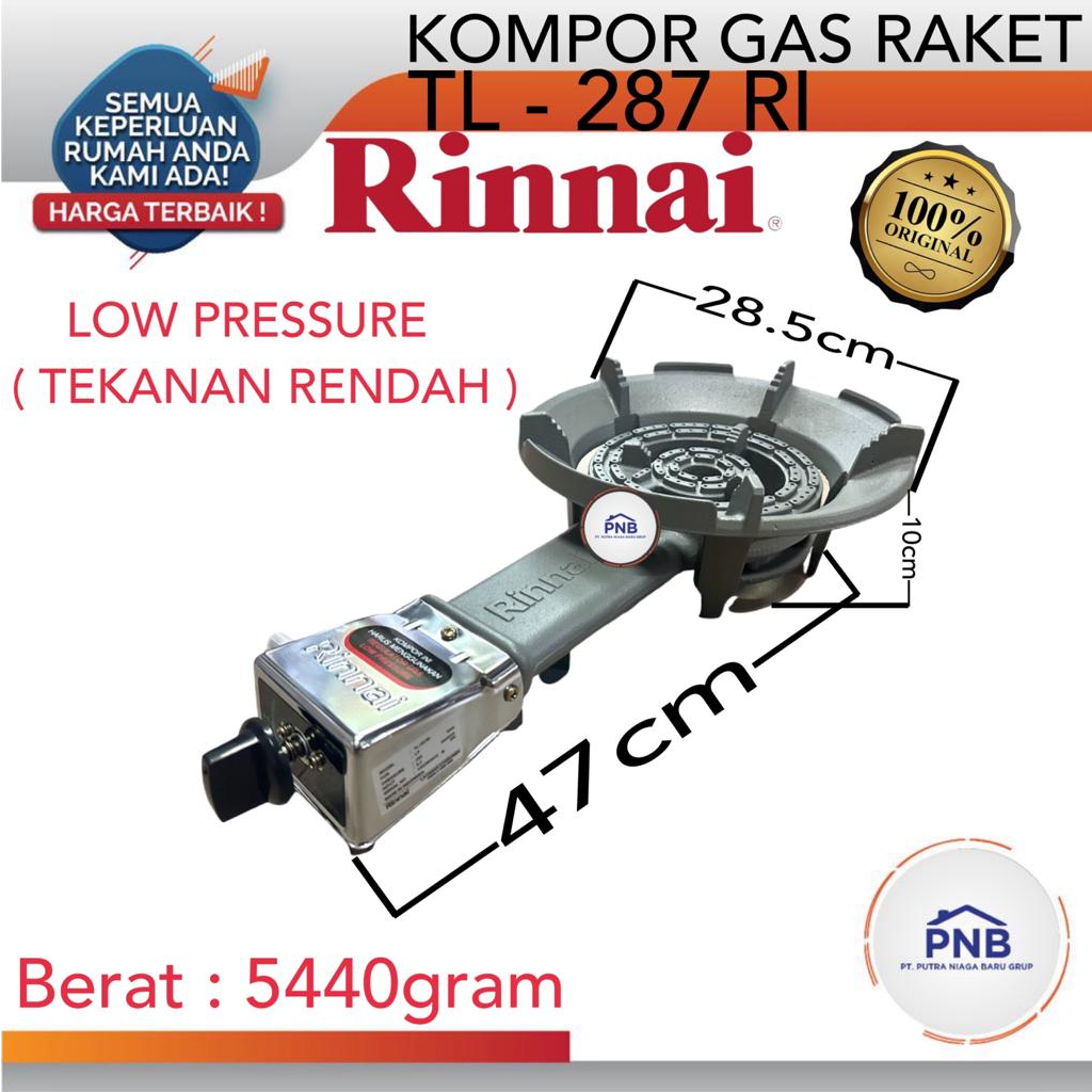 RINNAI KOMPOR MAWAR TL-287RI / TL 287 RI KOMRESIL GARANSI RESMI