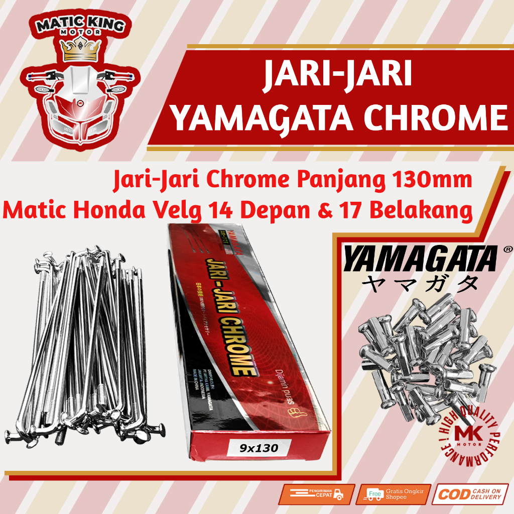 Jari Jari Ruji Ring Velg 14 17 Panjang 130 Honda Vario Beat Scoopy PCX ADV Spacy Chrome Yamagata