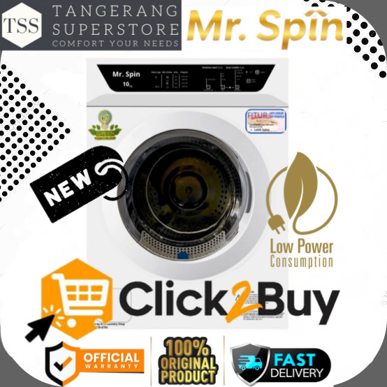 LAUNDRY DRYER LISTRIK MR SPIN MS-010 MS010 010 MESIN PENGERING LAUNDRY LISTRIK 10KG SUPER LOW WATT L