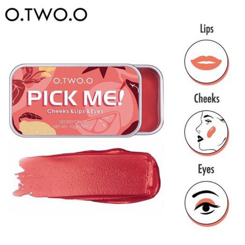 O.TWO.O Pick Me 3 In 1 Clay Lipstik~Blush~Eyeshadaw