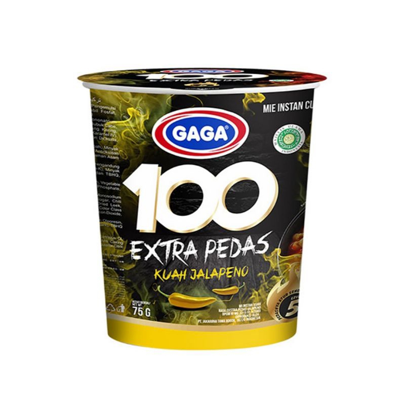 

GAGA 100 Extra Pedas Mie Instan Cup Kuah Jalapeno 75 g