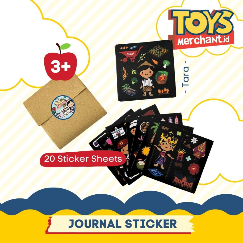 

20 sheets Journal Sticker /stiker lucu / karakter Tara Momo dkk