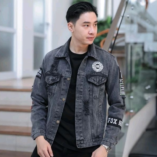 Rocafela Denim Suply Jaket jeans Hiphop Grey | jaket Jeans Viral