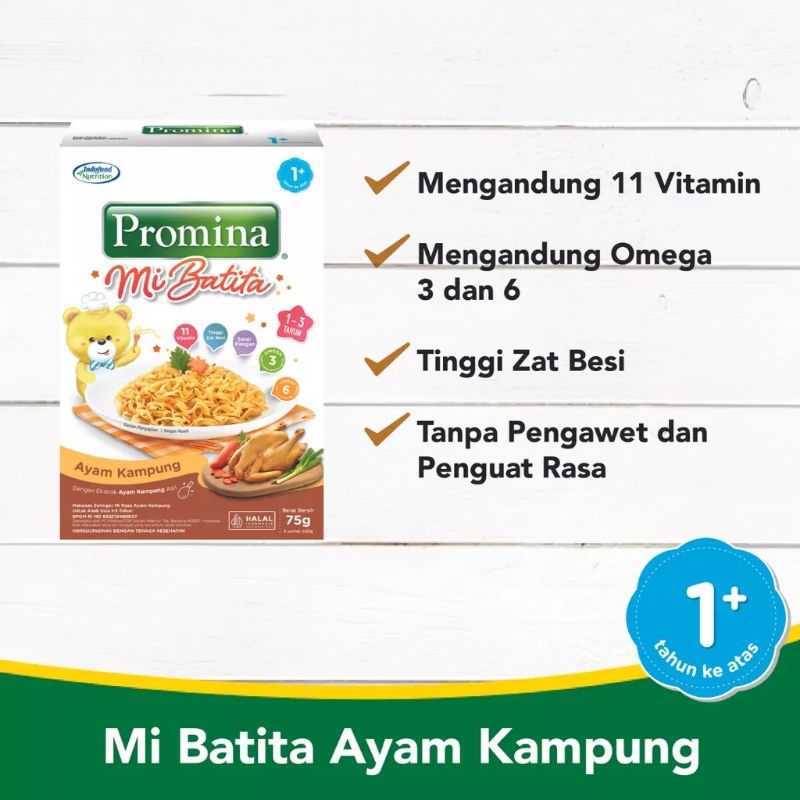 

Promina Mi Batita Mie Goreng Rasa Ayam Kampung 75 gram 1-3 Tahun