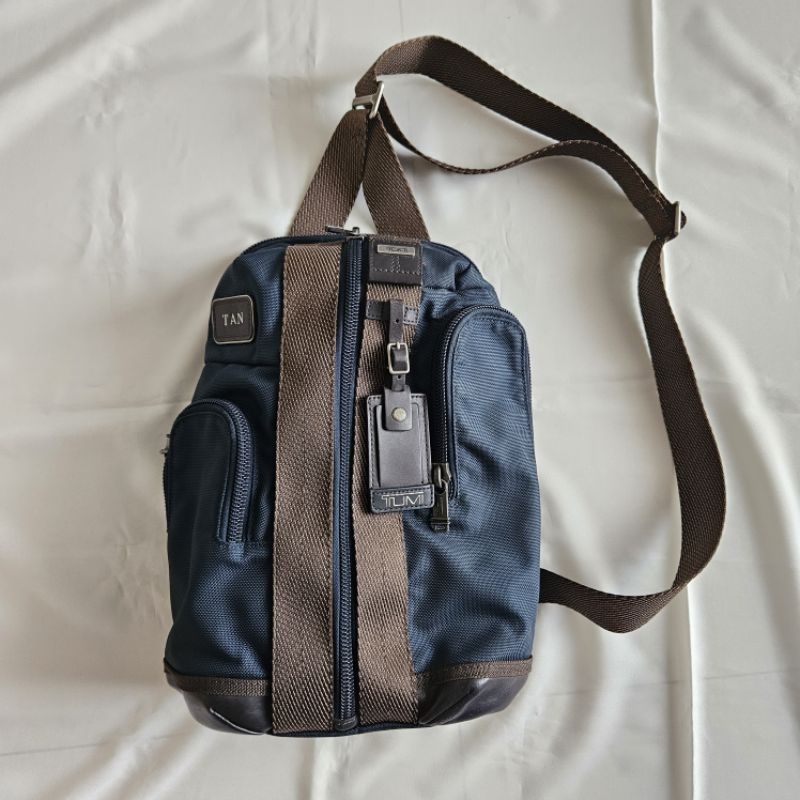 Tumi Alpha Bravo Saratoga Navy Sling Bag Men