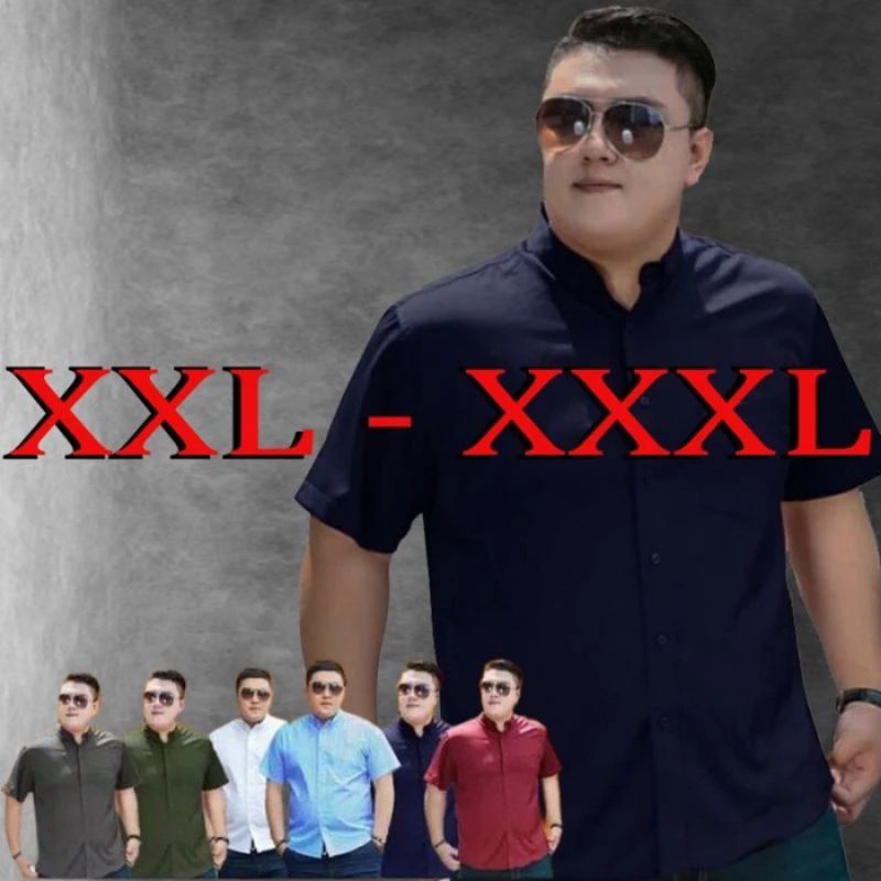 Kemeja Pria Dewasa Size Jumbo (Kemeja Size  Jumbo Lengan Pendek)