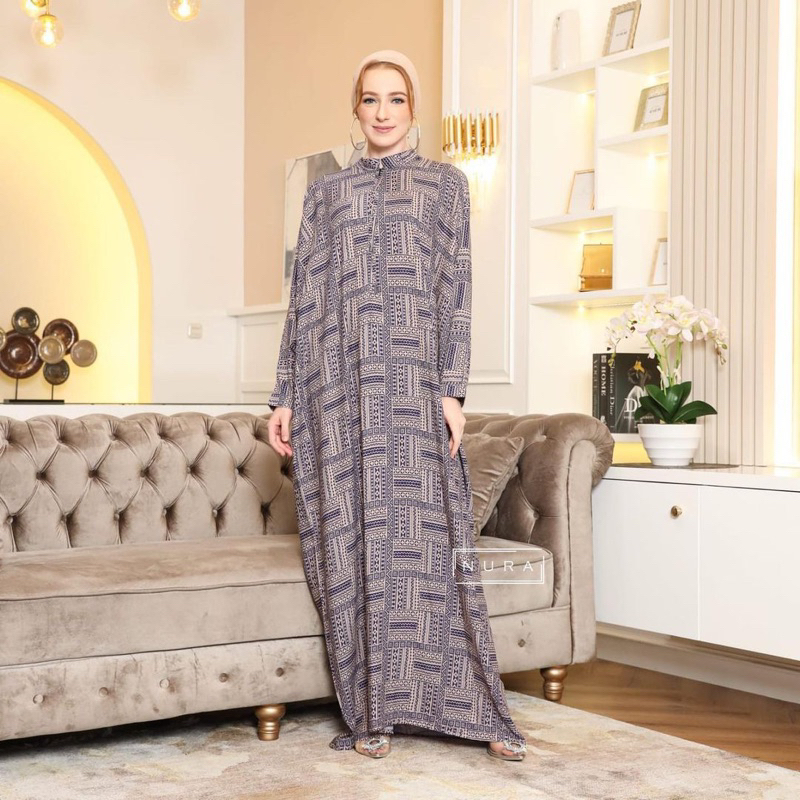 COD gamis katun rayon batwing LD 120cm motif (kaftan lebaran)