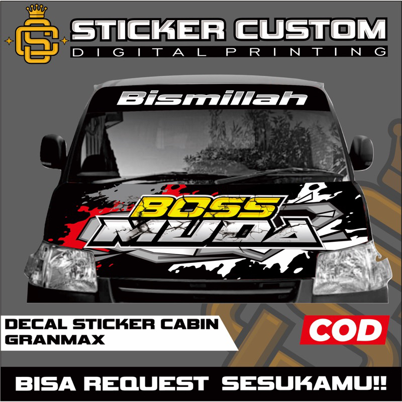 Stiker kabin mobil granmax,Decal sticker cabin GranMax