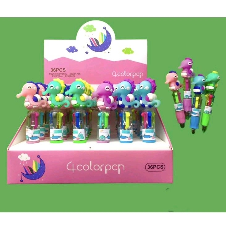 

Pulpen 4 warna pendek kuda laut/Dino/Astrounout