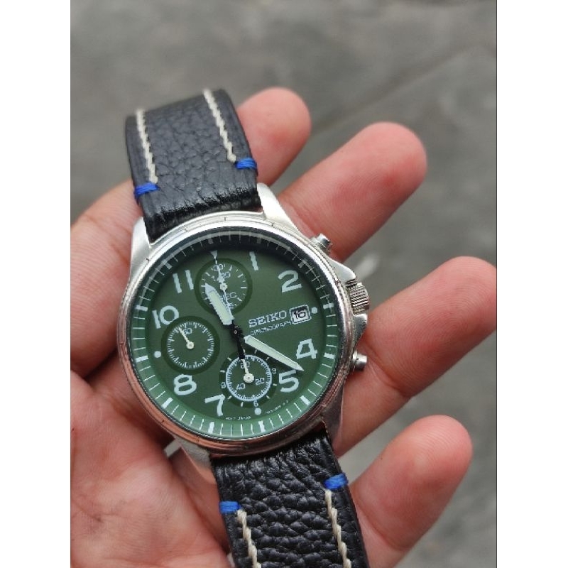 Jam Tangan SEIKO Chronograph Military 7T92 ORIGINAL