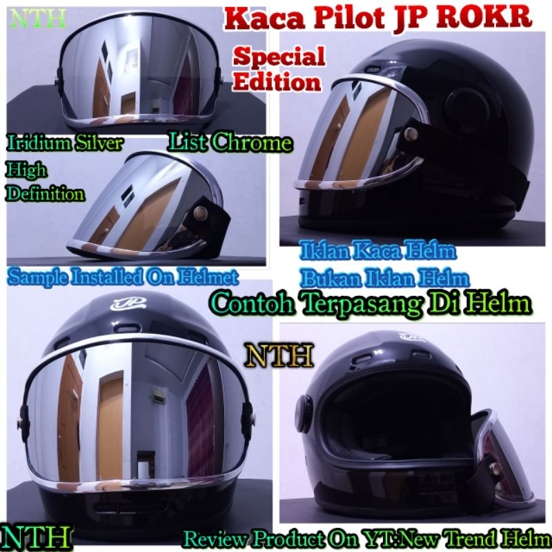 Kaca Pilot Helm JP Rokr Berkualitas Kaca Helm JP Rokr Anti Silau Anti Embun