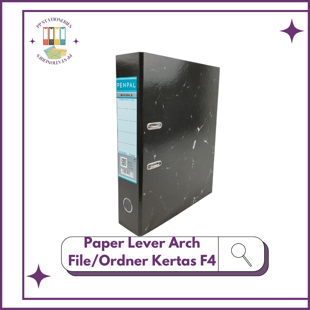 

Penpal Paper Lever Arch File / Ordner Kertas F4 (PL-661) Marble Black