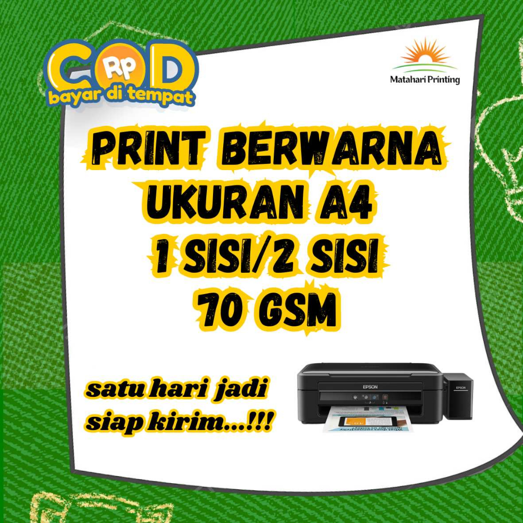 

Jasa Print A4 HVS 70gr Full Color Warna | Cetak A4 Berwarna Ukuran Kertas A4 70gsm | Cetak Makalah Berwarna Karawang