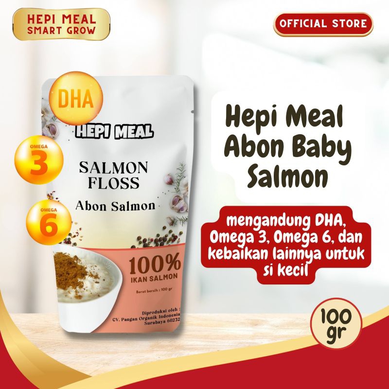 

Abon bayi lembut Salmon HEPI MEAL | Abon MPASI Tanpa pengawet Non MSG