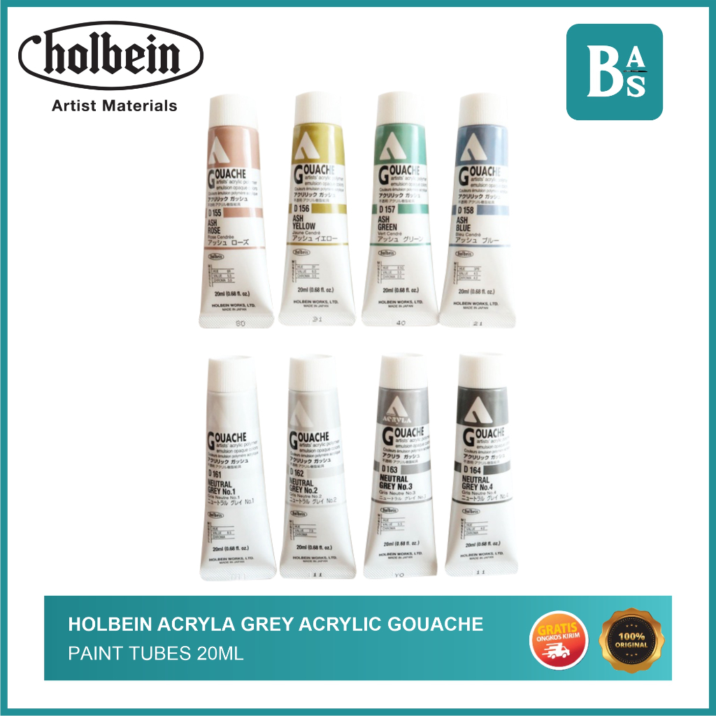 

Holbein Acryla GREY Acrylic Gouache Paint 20ml