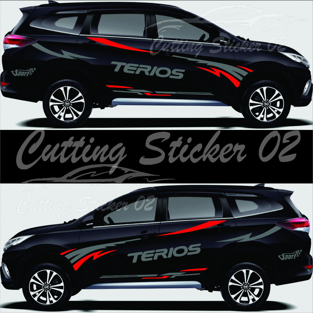 Stiker Cutting Mobil Terios Stiker Variasi Bodi Samping Mobil Daihatsu all new terios