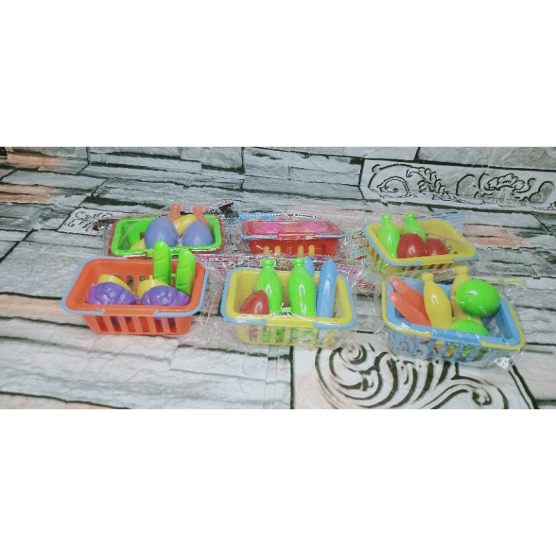 Mainan Anak buah buahan keranjang /Mainan Anak plastik Keranjang buah/Mainan Masakan/Mainan Murah