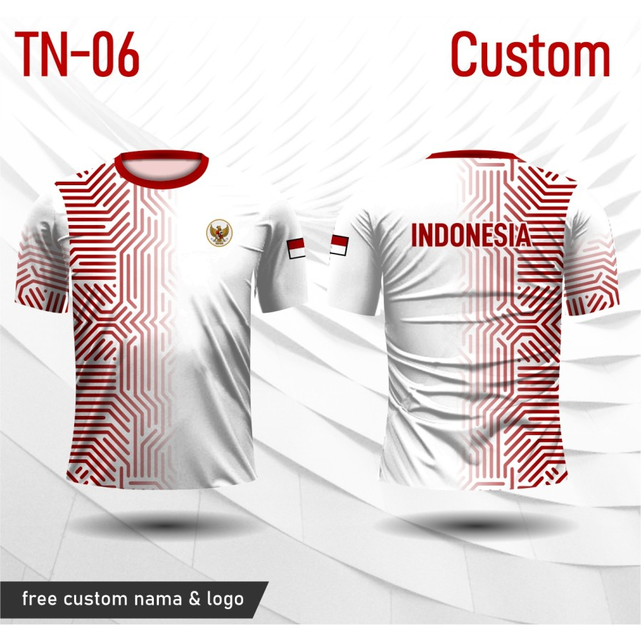Jersey kaos tenis lapangan baju tenis timnas indonesia 1
