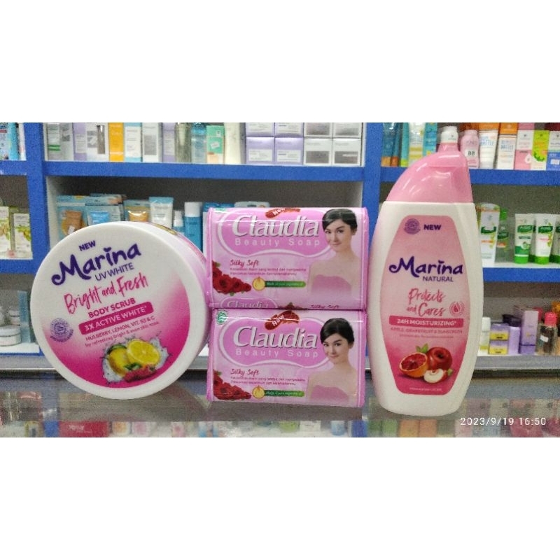 MARINA LOTION +LULUR+SABUN /LOTION MARINA PAKET/LULUR MARINA