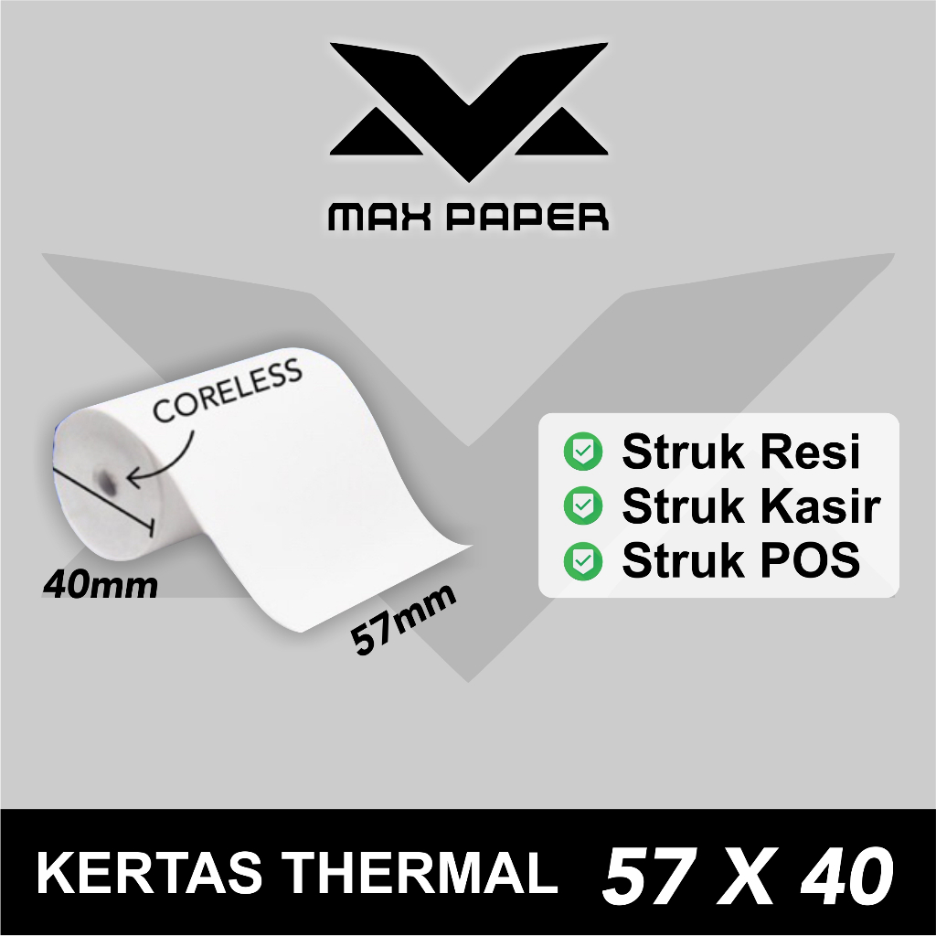 

KERTAS STRUK THERMAL 57x40mm - EDC / Kertas Printer Bluetooth - CORELESS