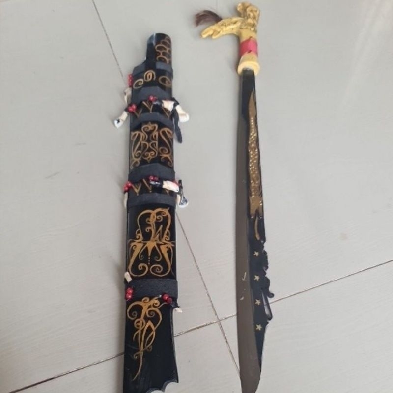 Mandau Naga emas mandau dayak borneo panjang 65 cm
