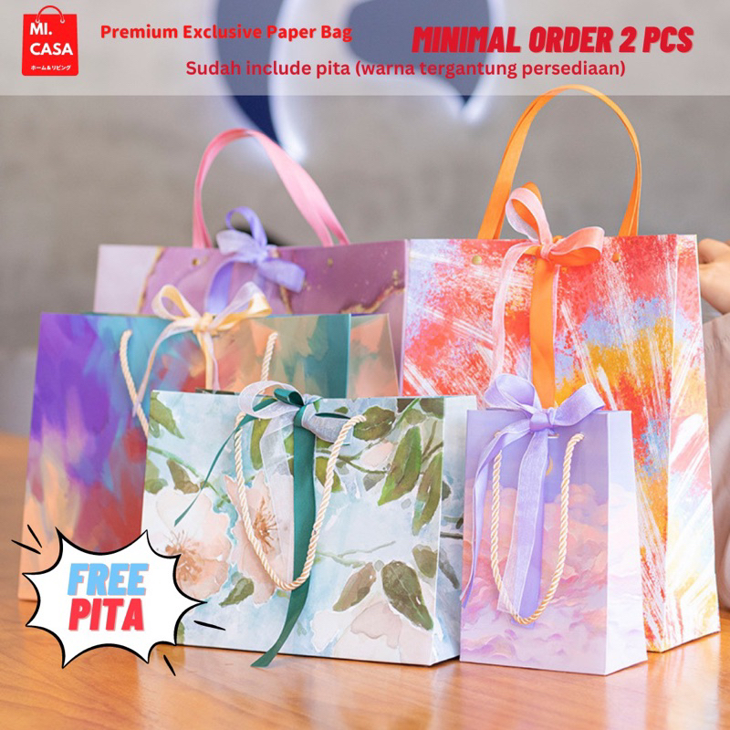 

Mi.casa- (A) Premium Exclusive Paper Bag/ Goodie Bag/tas Souvenir/kantong kertas Big Jumbo FREE Pita/ Ribbon