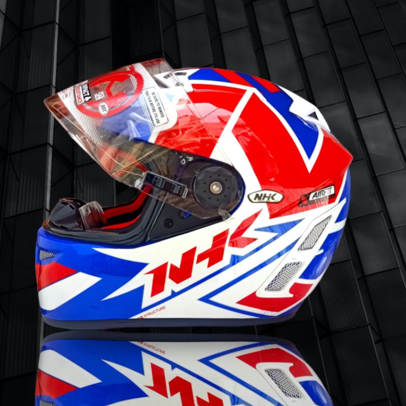 Helm NHK GP Pro Race Merah Biru Putih / Helm NHK GP Pro Race Biru Merah Putih / Helm NHK Full Face