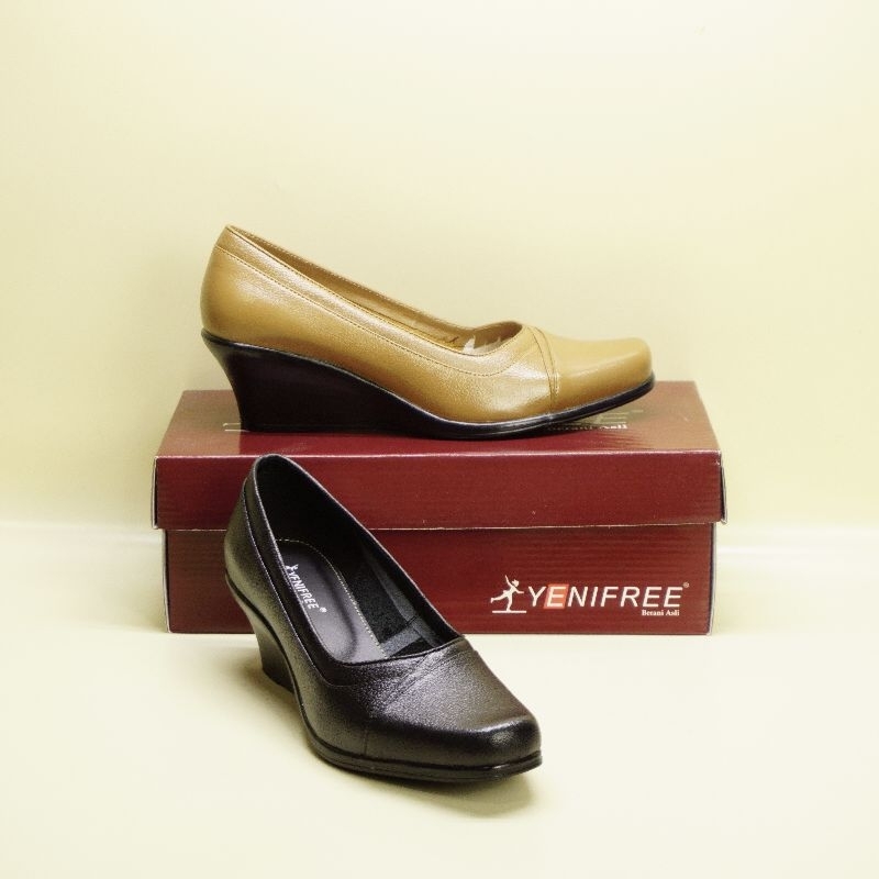 Yenifree sepatu wanita pantofel pansus kulit asli cxf127