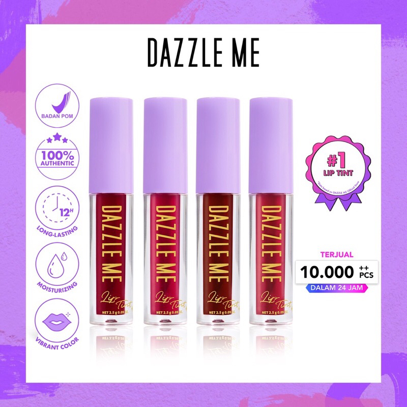 DAZZLE ME Ink-Licious Lip Tint | Hyper Stay Long Lasting Liquid Lip Stain Moisturizing Liptint Viral