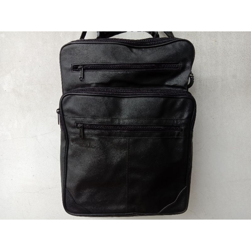 Tas kantor kerja laptop untuk berkas bahan kulit sintetis