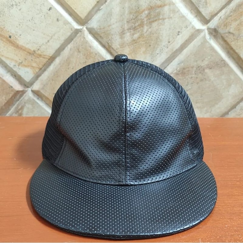 TOPI JARING SNAPBACK KULIT SINTETIS SIZE DEWASA | TRUCKER HAT PRELOVED PL SECOND