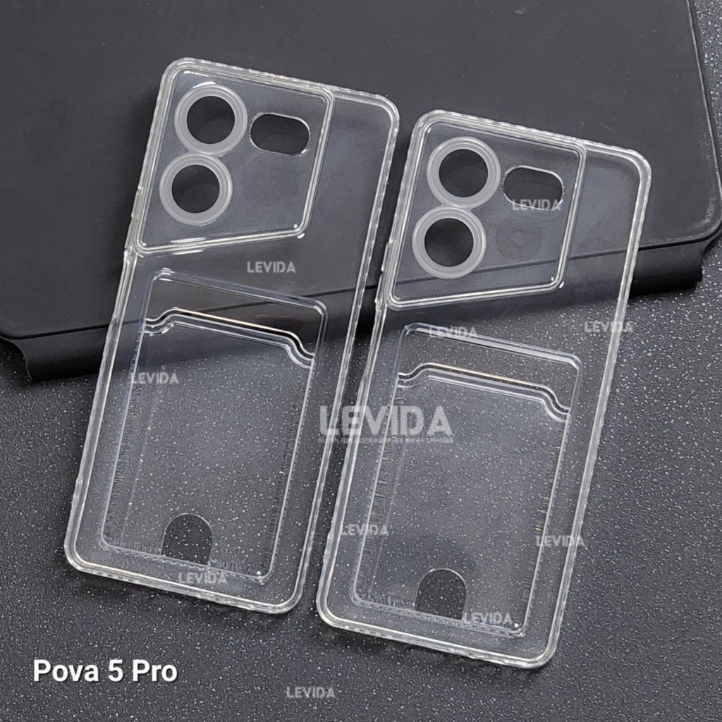 Tecno Pova 5 Tecno Pova 5 Pro Card Case Clear / Slot Kartu Bening Case Tecno Pova 5 Tecno Pova 5 Pro
