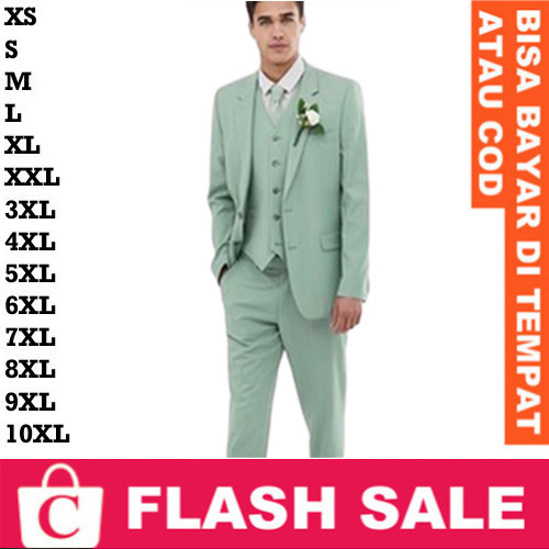 Blazer Laki Jas Cowok Rompi Dasi HIJAU PASTEL HIJAU MINT HIJAU SAGE HIJAU MUDA HIJAU CERAH Slim Fit 