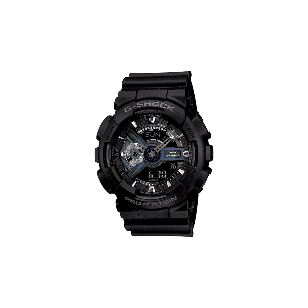 Jam Tangan G-Shock Digital Analog Black Dial Black Resin Strap 55 mm Men GA-110-1BDR