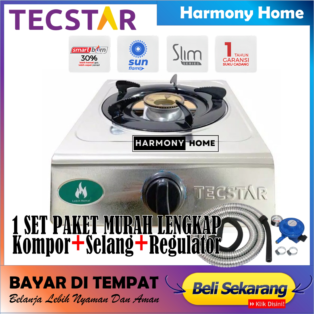 Kompor Gas 1 Tungku Murah TECSTAR / Kompor 1 Tungku /kompor gas 1 tungku/Kompor Murah Promo Satu Set