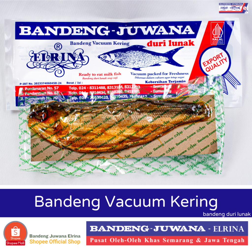 BJ Elrina Bandeng Vacuum Kering 1Kg (tahan 60 hari) merek Bandeng Juwana Elrina
