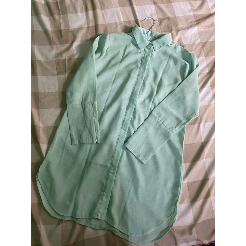 PRELOVED TUNIK WANITA WARNA HIJAU MINT
