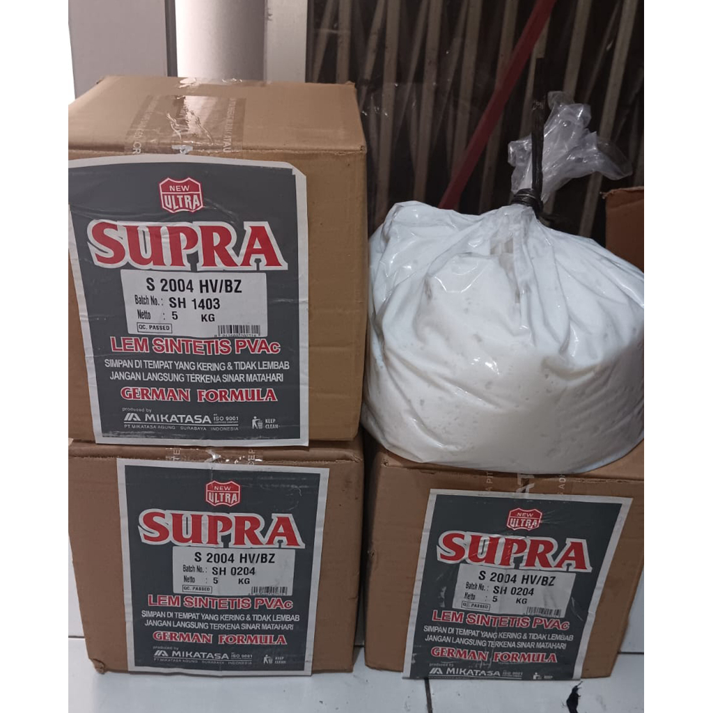 

Lem Kayu PVAC 5kg Supra Sintetis Putih Perekat