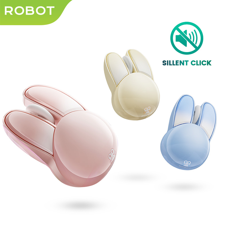 ROBOT Mouse M380 Wireless Mouse Silent Key Rabbit Kelinci Lucu Garansi 1 Tahun